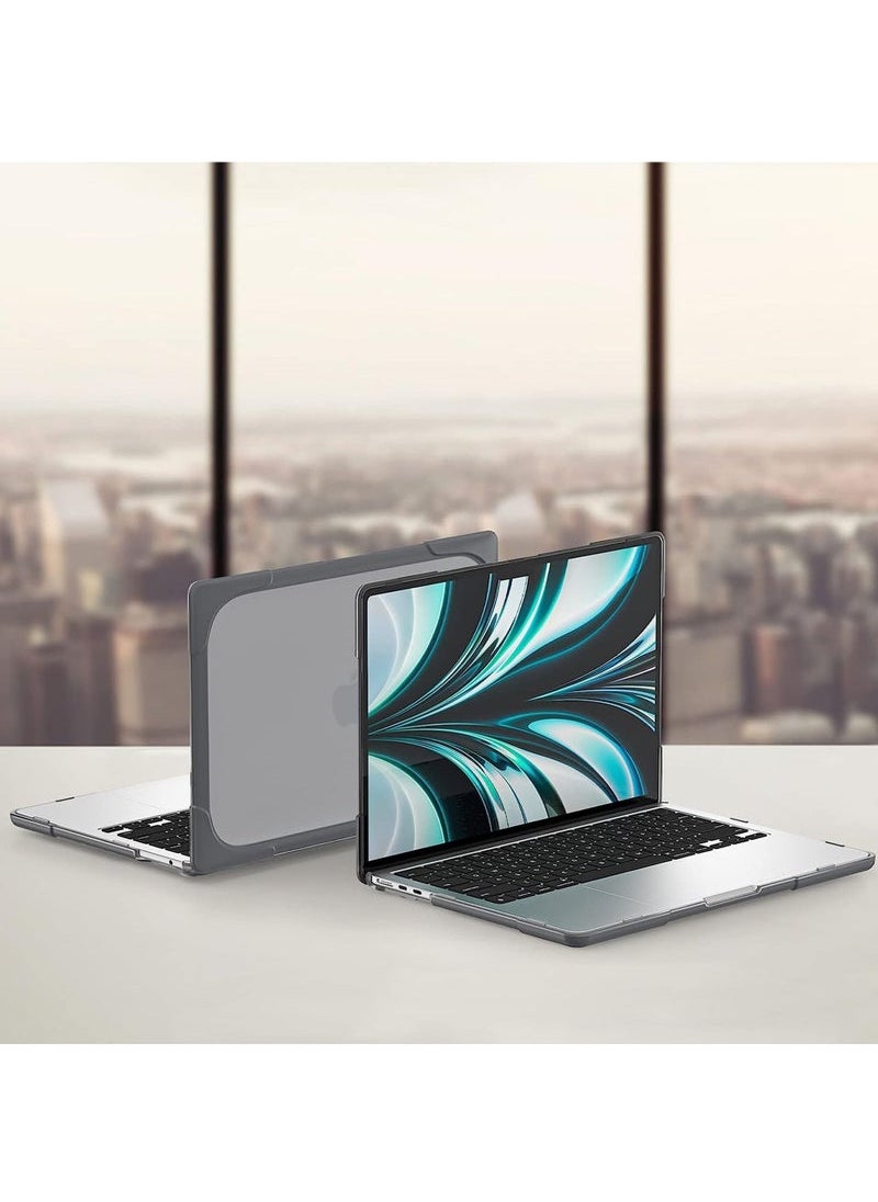 MacBook Air 13.6" M2 Case (2022, A2681) - Heavy Duty Hard Shell Protective Cover with Kickstand | Shockproof Dual-Layer Design for Touch ID Model