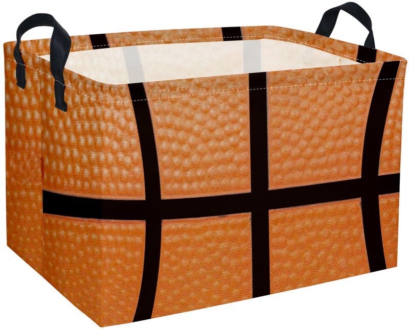 DDBASKET Rectangular Basketballs Baskets Gift Basket Empty Kids Storage Bins Baby Boy Basket Kids Toy Storage Bin Organizer Box Basketball Room Decor for Home(Basketball) - Image 1