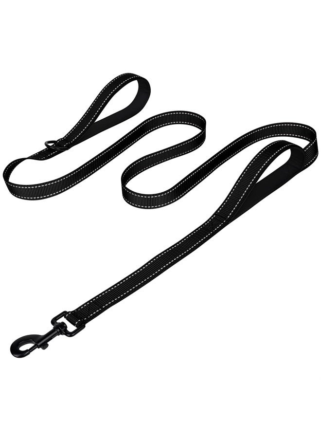 Joytale Double Handle Dog Leash, Double-Sided Reflective Dog Leashes for Night Safety, Heavy Duty Leash for Large and Extra Large and Medium Breed Dogs Outside Walking,6FT,Black - Image 1