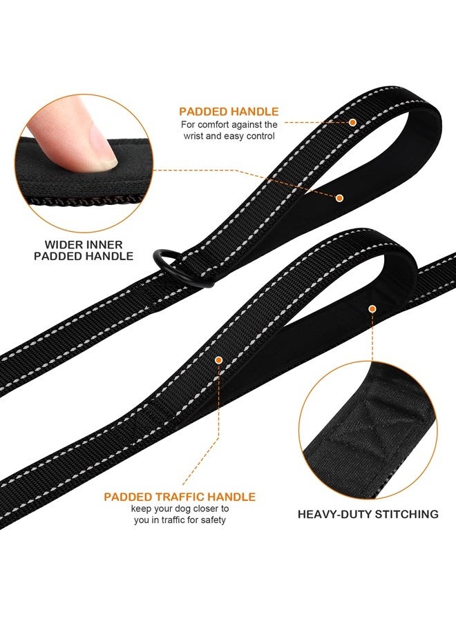 Joytale Double Handle Dog Leash, Double-Sided Reflective Dog Leashes for Night Safety, Heavy Duty Leash for Large and Extra Large and Medium Breed Dogs Outside Walking,6FT,Black - Image 2