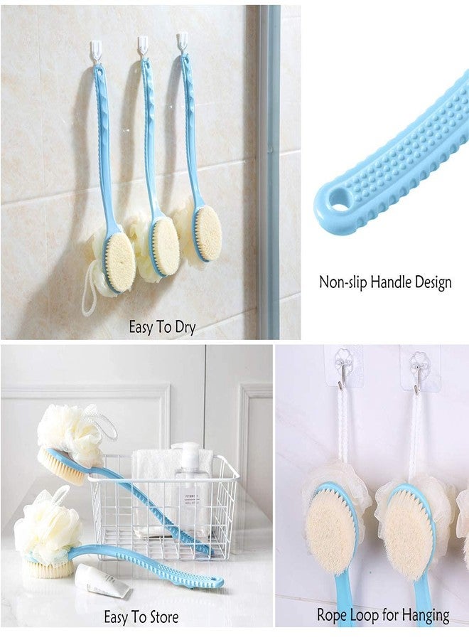 SHAPAT 2 IN 1 Loofah with handle Body Brush,Bath shower Brush&Loofah Back Scrubber with Curved Long Handled for Skin Exfoliating Bath,Suitable for Wet or Dry, Men and Women(random color) - Image 4