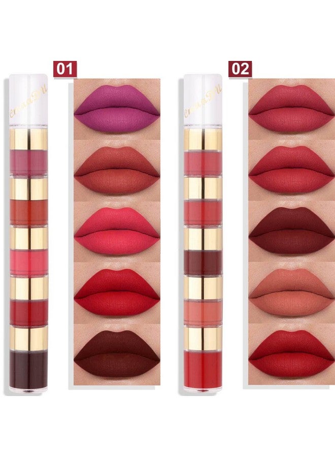 evpct 20 Colors Liquid Matte Lipstick Set, Lip Stain Packs for Dark Skin Women,Dark Red Mat Matt Long Lasting Original 24 Hour lipstick lapiz labiales mate 24 horas originales mate - Image 2