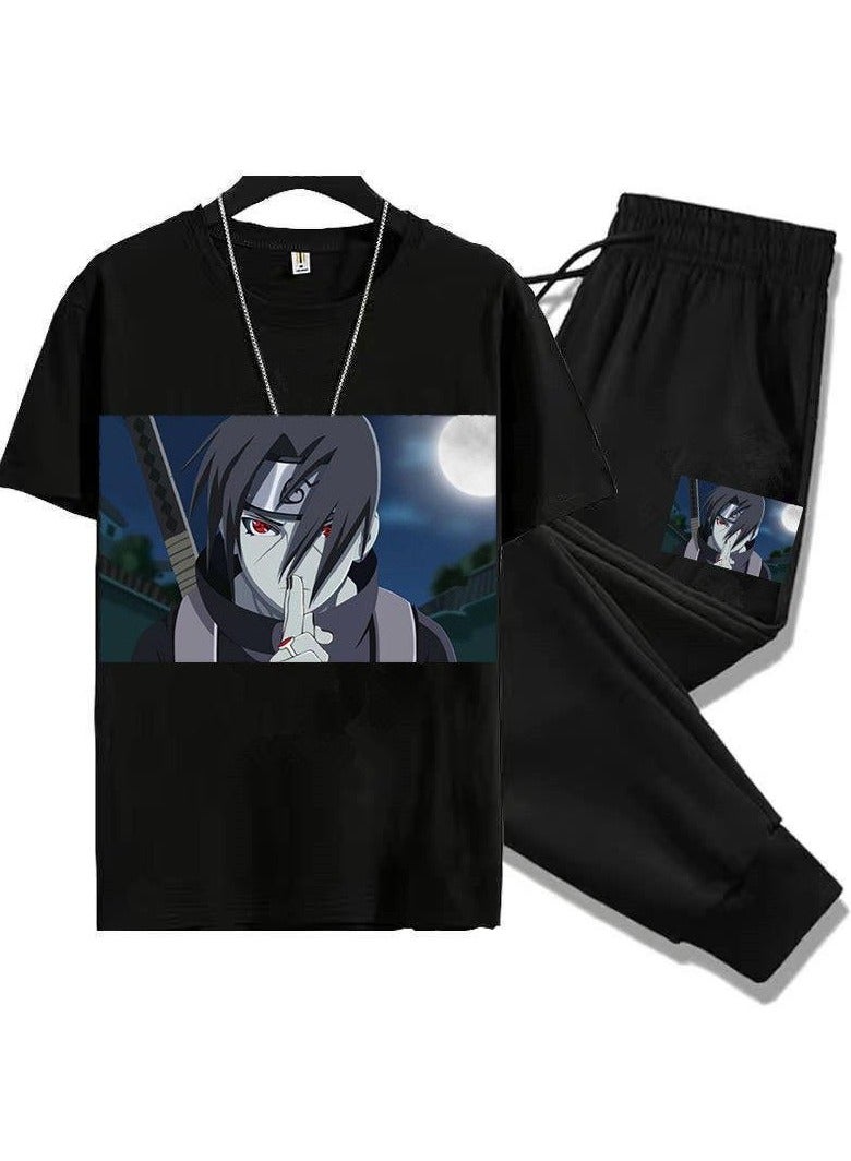 KUYING Naruto Boy Hat Cool Summer Short sleeved Pants  - Image 1