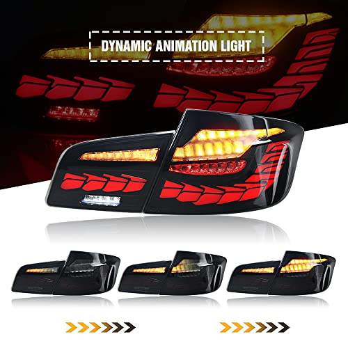 T T-ABC New Taillights Compatible with 2011-2017 BMW F10 GTS Tail Lights 528i 535i 550i 535d xdrive Smoked Rear Light Assembly Accessories Sequential Signals Animation Custom Back Replacement (Smoke) - Image 5