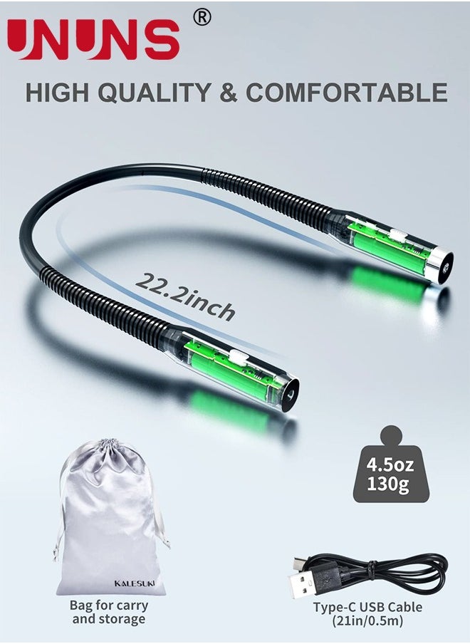 UNUNS - Neck Reading Light,Book Reading Light,LED Book Light For Reading in Bed,Rechargeable,Long Lasting,3 Brightness Levels,Flexible Soft Silicon Arms,Perfect For Reading,Repairing - Image 1