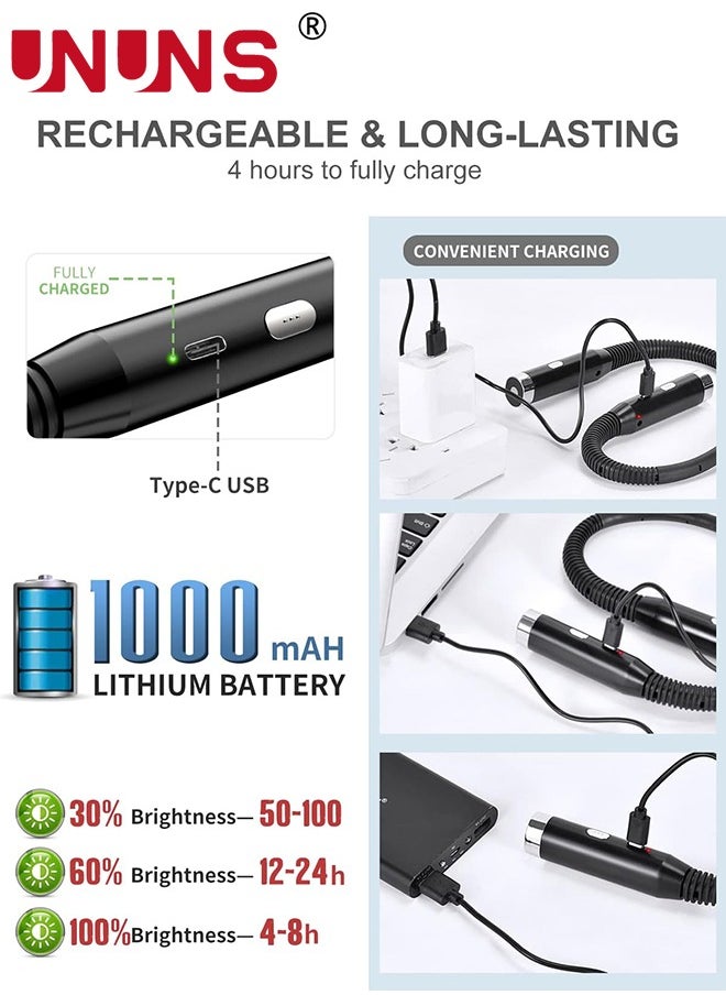 UNUNS - Neck Reading Light,Book Reading Light,LED Book Light For Reading in Bed,Rechargeable,Long Lasting,3 Brightness Levels,Flexible Soft Silicon Arms,Perfect For Reading,Repairing - Image 1