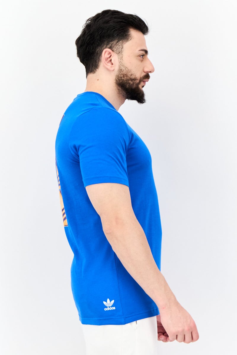Men Sportswear Fit Short Sleeve Outdoor T-shirt, Blue Bird