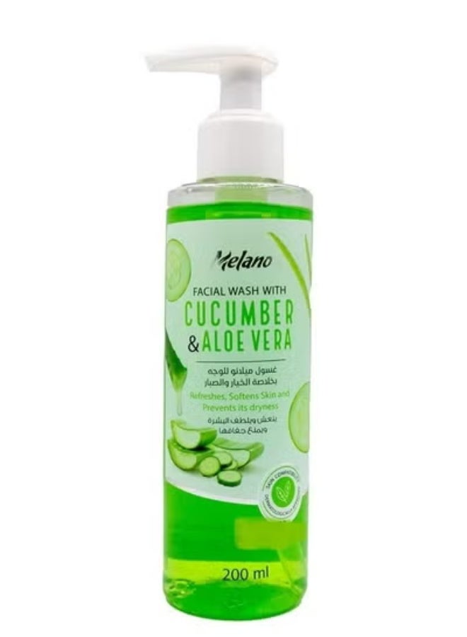 Melano Facial Wash With Cucumber & Aloe vera 200 ML