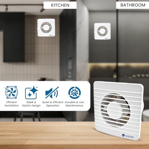 Gustto BreezeFlow 200mm Exhuast Fan | Efficient, Hi-Speed,low Noise, 100% Copper Motor | Easy-to-Clean | Ideal for Kitchen, Bathroom, Office & Garage - Image 3