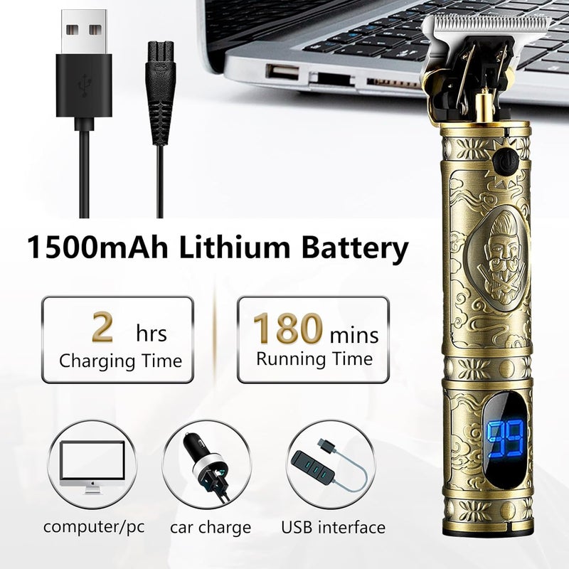 اموليس مجموعة حلاقة احترافية للرجال من ، مقص شعر احترافي بدون فجوة، لاسلكي، مع شاشة LED قابلة للشحن - Image 3