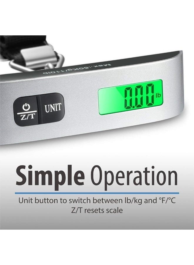 Digital Scales 110lb/50kg Mini Portable Suitcases Scale for Hand Held Bags Luggage Travel Hanging Scales Weighing Balance Pocket Digital LCD  - Image 4