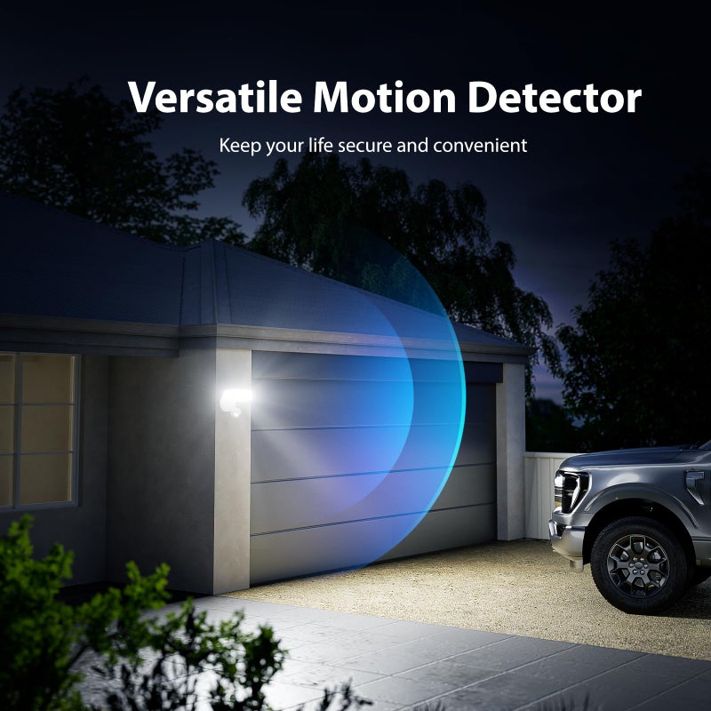 Onforu 75W LED Flood Light Motion Sensor Outdoor, 7000lm Dusk to Dawn Flood Light, Security Light with Three Head, IP65 Waterproof Exterior Floodlight, 6500k Wall Light for Entryway Stairs Yard Garage - Image 5