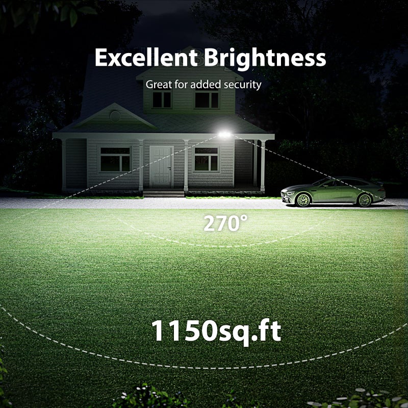Onforu 75W LED Flood Light Motion Sensor Outdoor, 7000lm Dusk to Dawn Flood Light, Security Light with Three Head, IP65 Waterproof Exterior Floodlight, 6500k Wall Light for Entryway Stairs Yard Garage - Image 4