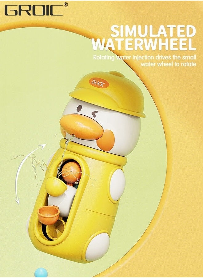 GROIC 2 Pcs Bath Bathtub Toys for Toddlers, Safe Colorful Cartoon with Rotatable Waterwheel, Fun Baby Bathroom Strong Suckers and Water Scoop, Partner Kids  - Image 4