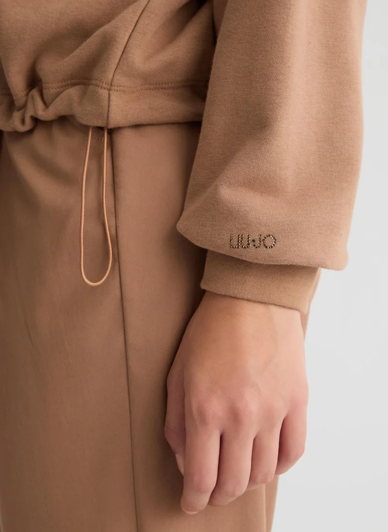 Liu Jo Brown sweatshirt with rhinestones