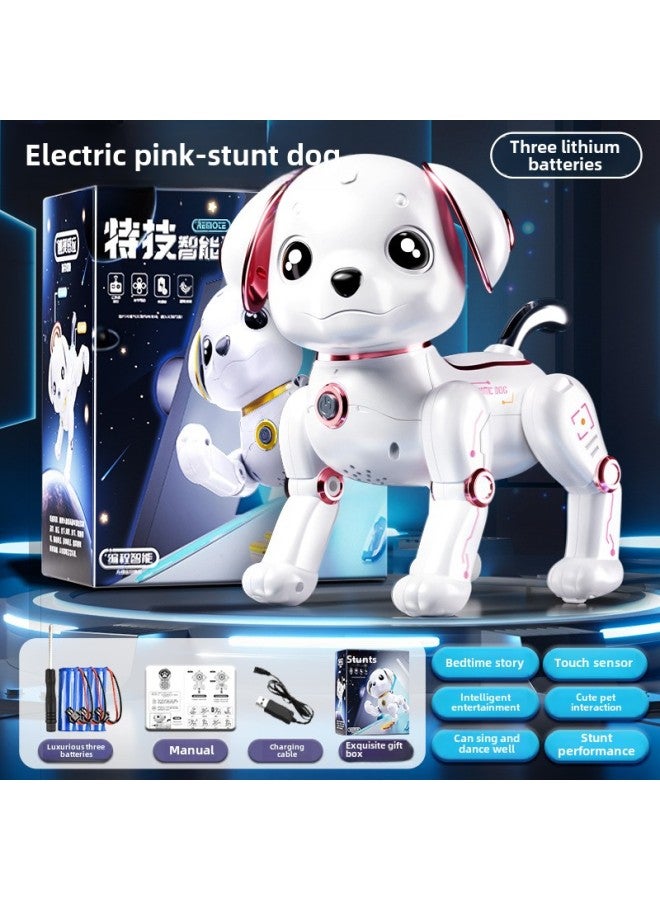 جهاز التحكم عن بعد للأطفال، كلب آلي أليف، لعبة كهربائية تحريضية، موسيقى، رقص، روبوت ذكي، هدية عيد ميلاد للكلب - اللون: (المشي فقط) كلب ذكي وردي - ثلاث بطاريات ليثيوم - Image 1