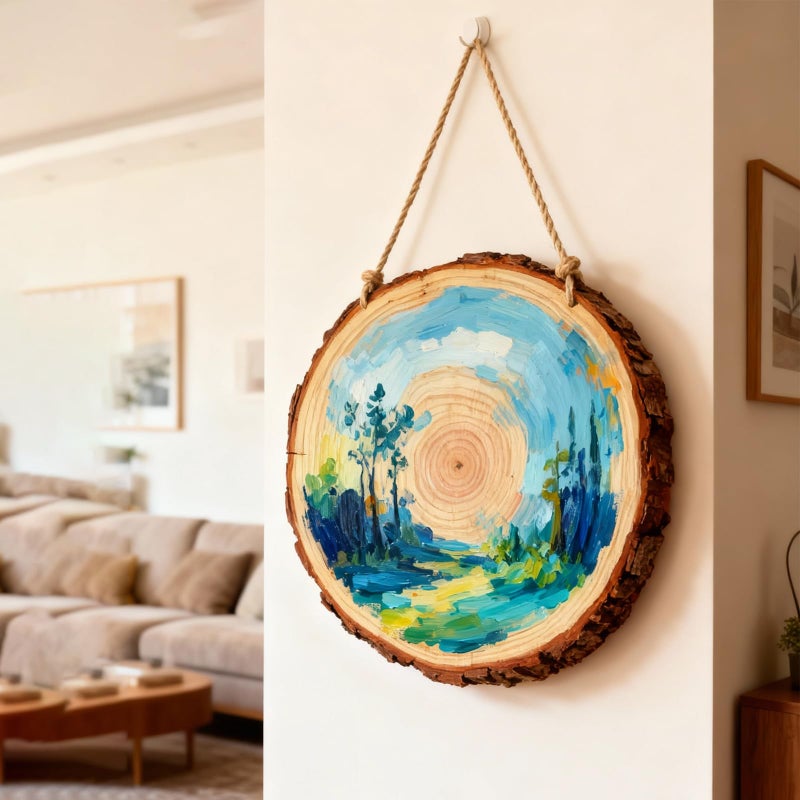 FSWCCK 2 Pack Nature Unfinished Round Wood Slices, 11-13 Inches Wooden Circle, Large Wood Slabs for Weddings Centerpieces Decor and DIY Painting Crafts (11"-13") - Image 5