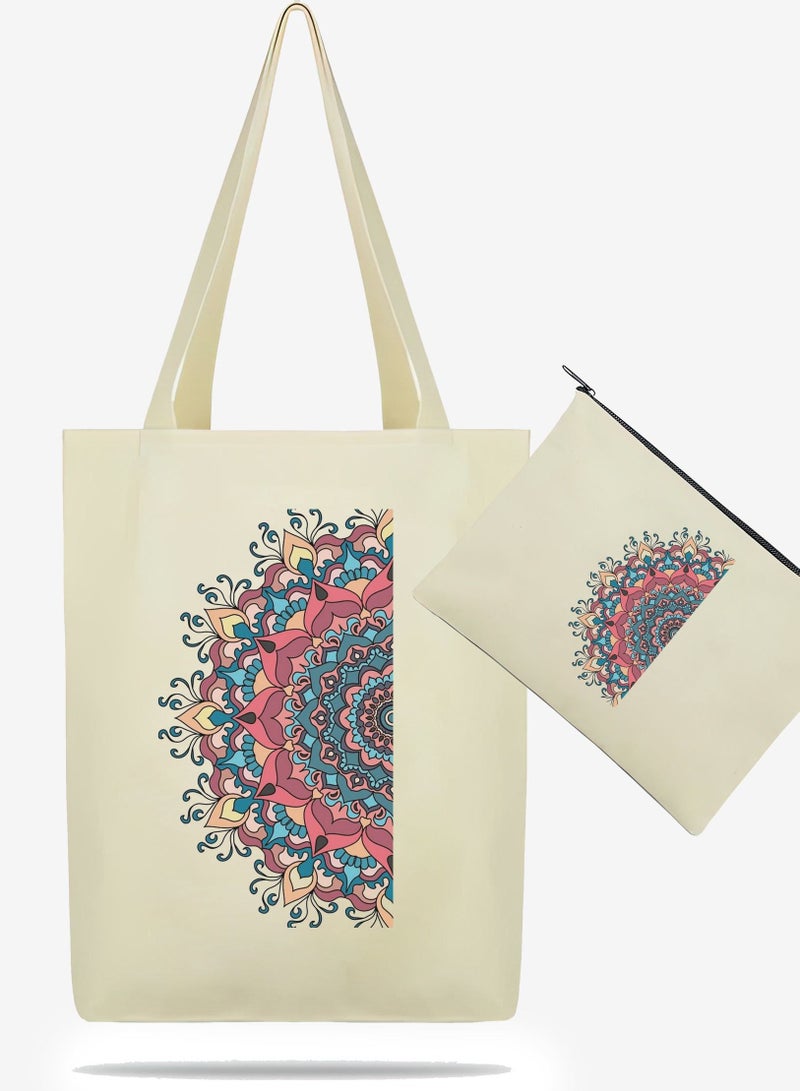 MADASOUQ Tote Bag + Makeup Bag With Trendy Design  - Image 2