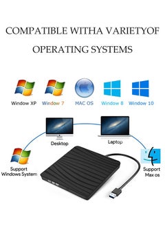 DUNISO External DVD Drive,Portable CD Player, Burner, Reader/Writer, With Type C Interface, Suitable For Laptops And Desktop Computers, Can Read Videos, Music，Black  - Image 4