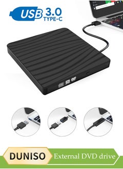 DUNISO External DVD Drive,Portable CD Player, Burner, Reader/Writer, With Type C Interface, Suitable For Laptops And Desktop Computers, Can Read Videos, Music，Black  - Image 1