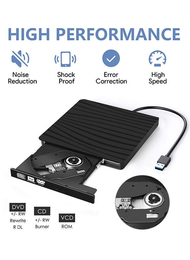 DUNISO External DVD Drive,Portable CD Player, Burner, Reader/Writer, With Type C Interface, Suitable For Laptops And Desktop Computers, Can Read Videos, Music，Black  - Image 5