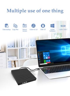 DUNISO External DVD Drive,Portable CD Player, Burner, Reader/Writer, With Type C Interface, Suitable For Laptops And Desktop Computers, Can Read Videos, Music，Black  - Image 2