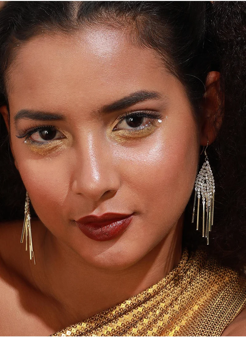 سوهي مطلية بالذهب مصمم الحجر انخفاض القرط الطرف