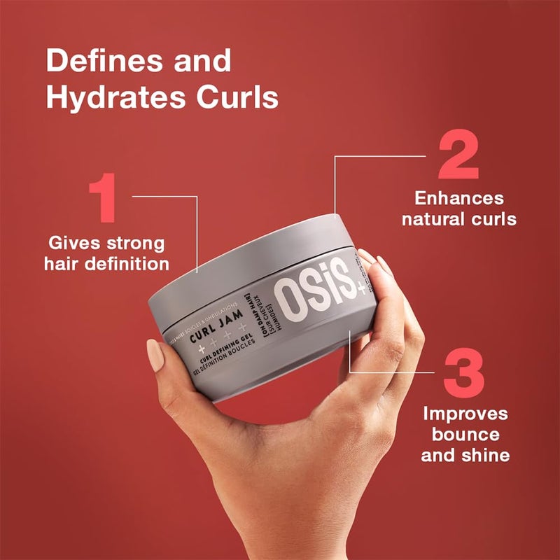 OSiS+ Curl Jam Curl Cream 5oz â€“ Curl Defining Cream for Curly & Coily Hair, Frizz Control, Moisturizing, Lightweight Hold & Humidity Protection - Image 2