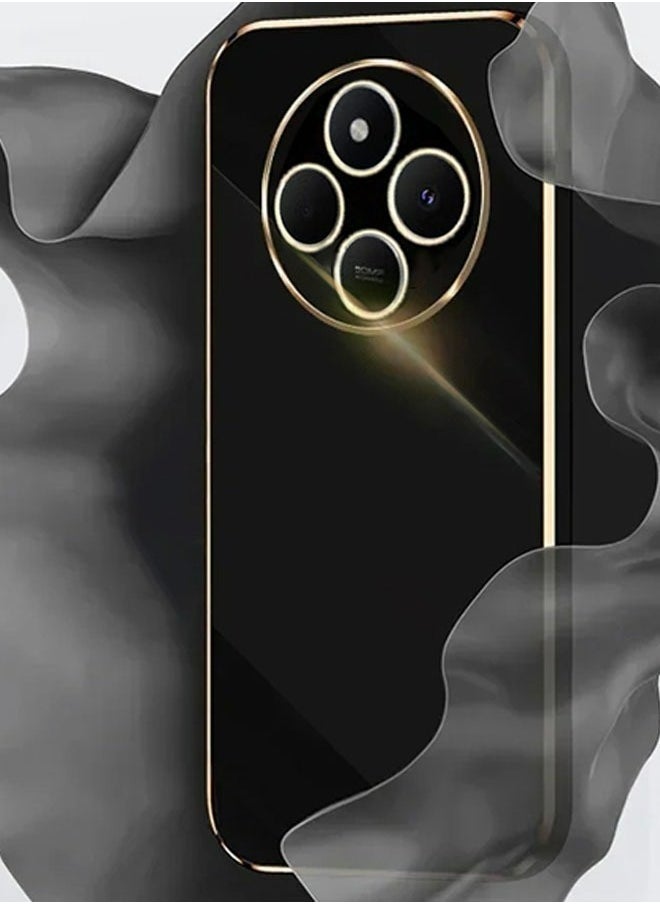 Generic Case Cover for Redmi 14C 4G/Xiaomi POCO C75 4G, Luxury Plating Soft Back Cover, Raised Full Camera Protection, Slim Thin TPU Mobile Phone Case, Black  - Image 2