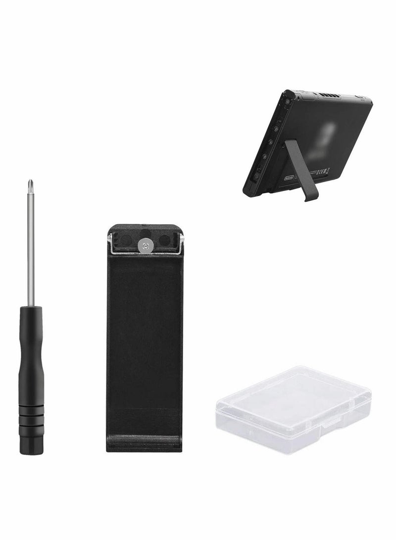 Kickstand Back Shell Holder Bracket for Nintendo Switch Console, Replacement Repair Kit with Screwdriver - Image 1