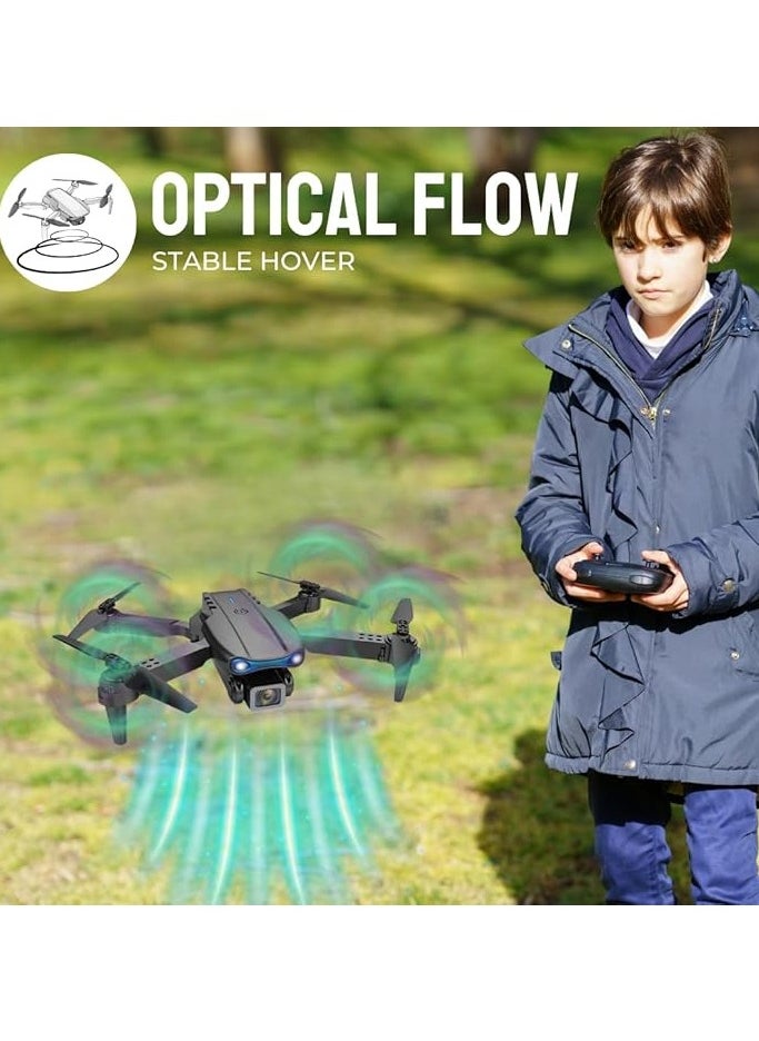 TIGER - Foldable Quadcopter Drone with 360° Roll – 150m Range, Dual HD Camera Lenses, 25-30 Min Flight Time, Speed Control, Gesture Manipulation, Optical Flow, Obstacle Avoidance (Grey) - Image 1