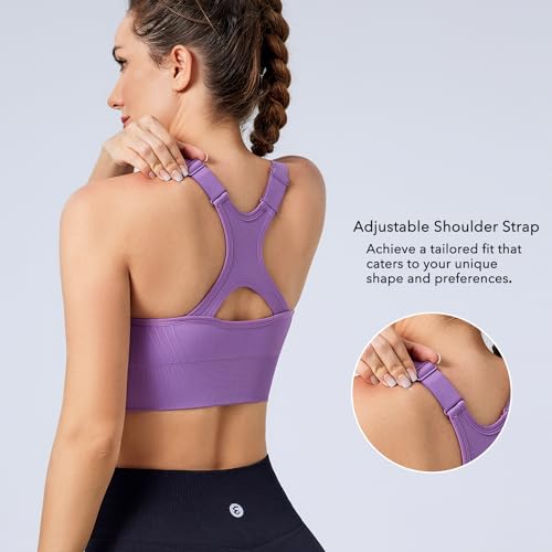 Evercute Adjustable Sports Bras for Women 3/4 Pack Racerback High Support Bras Padded Workout Bras Seamless Yoga Athletic Bra - Image 3