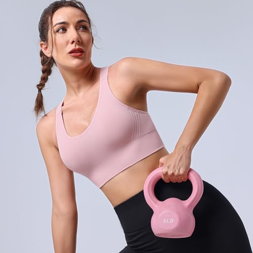 Evercute Adjustable Sports Bras for Women 3/4 Pack Racerback High Support Bras Padded Workout Bras Seamless Yoga Athletic Bra - Image 5