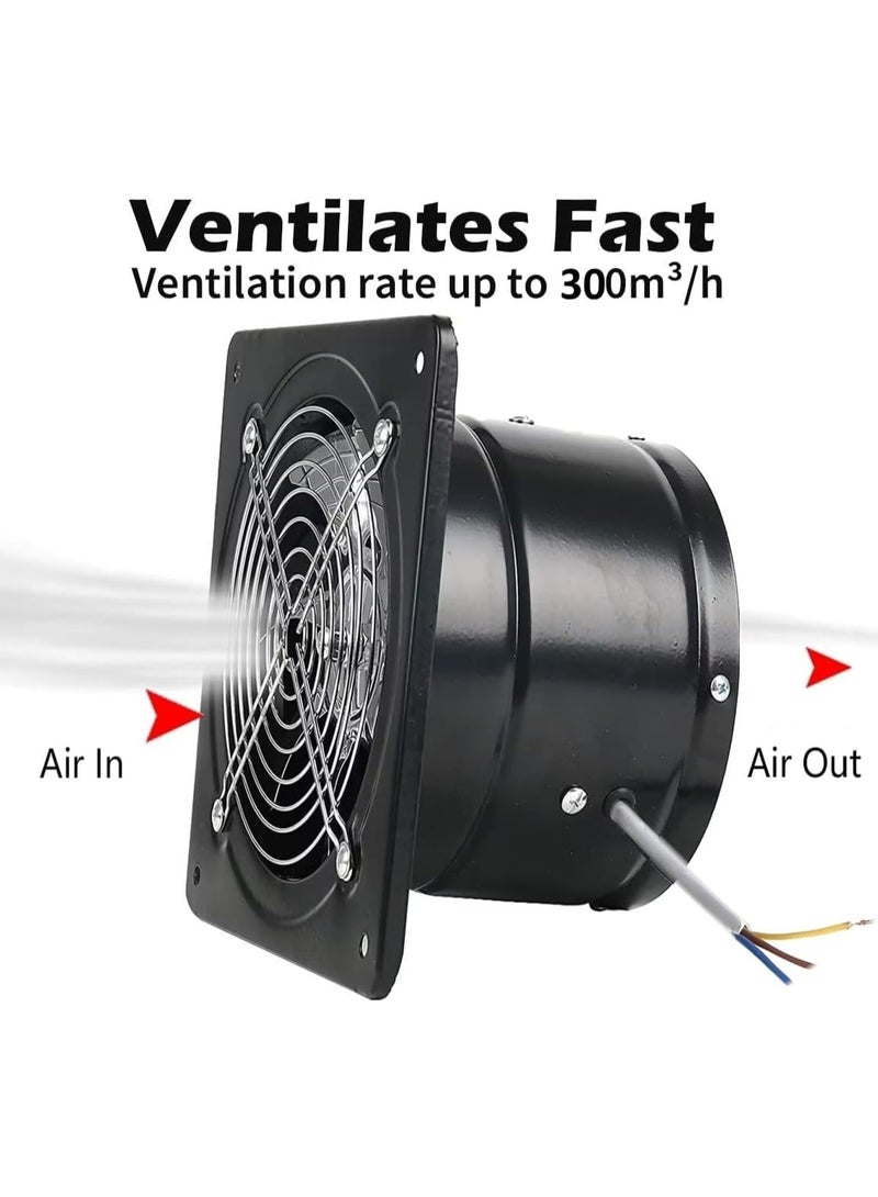JOUDIYA 10 inch Metal Exhaust Fan 75W 695CFM Through-wall Installation Ventilation Fan Smoke Ventilation for Kitchen, Bathroom, Laundry, Garage Black, with Backdraft Damper - Image 5
