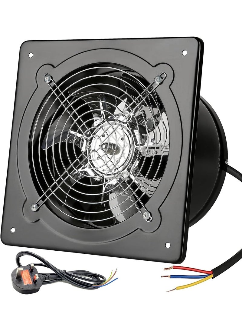 JOUDIYA 10 inch Metal Exhaust Fan 75W 695CFM Through-wall Installation Ventilation Fan Smoke Ventilation for Kitchen, Bathroom, Laundry, Garage Black, with Backdraft Damper - Image 1