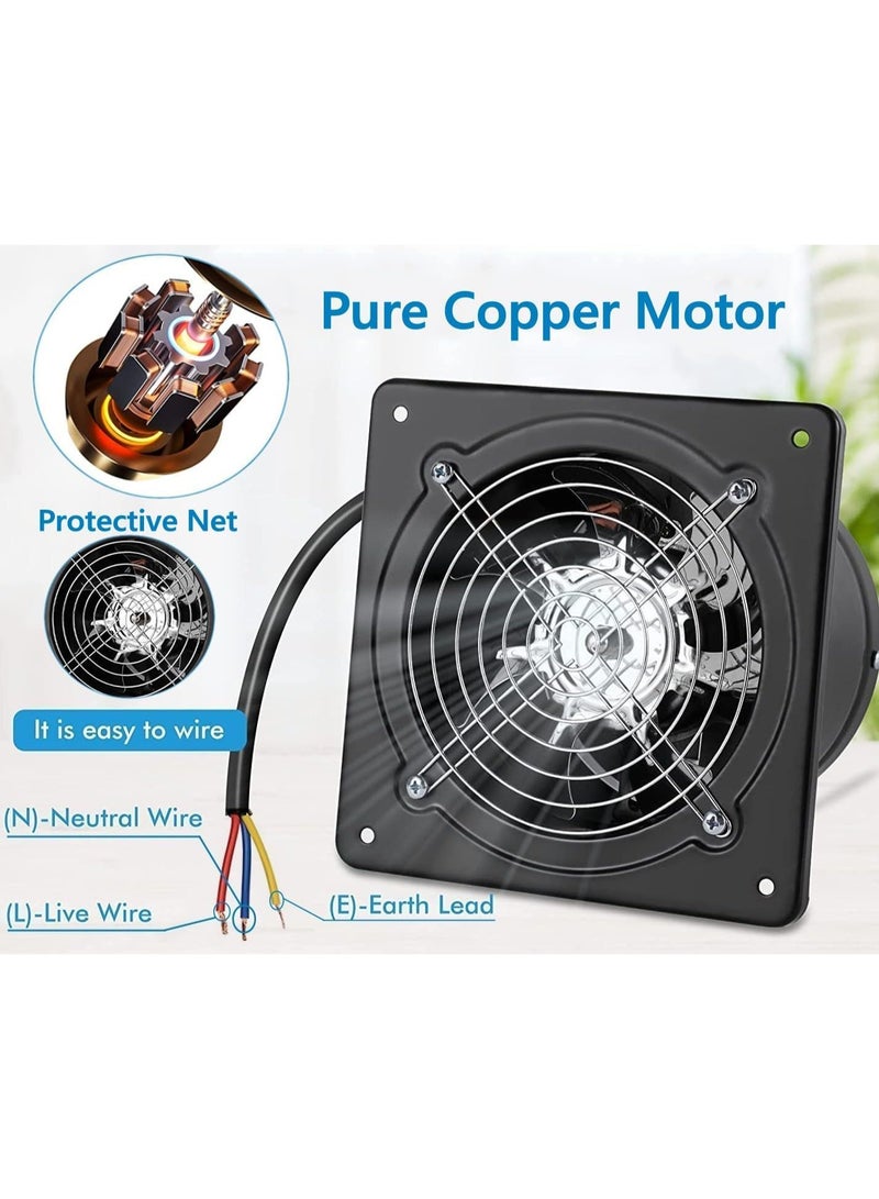 JOUDIYA 10 inch Metal Exhaust Fan 75W 695CFM Through-wall Installation Ventilation Fan Smoke Ventilation for Kitchen, Bathroom, Laundry, Garage Black, with Backdraft Damper - Image 3