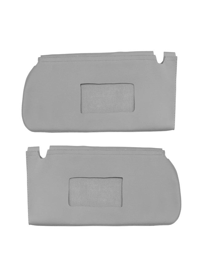 KBH Auto Sun Visor Cover for Chevy Chevrolet Tahoe, Suburban & GMC Yukon 1995-1999 Vinyl Microfiber Leather Left and Right Side Replacement Gray - Image 1