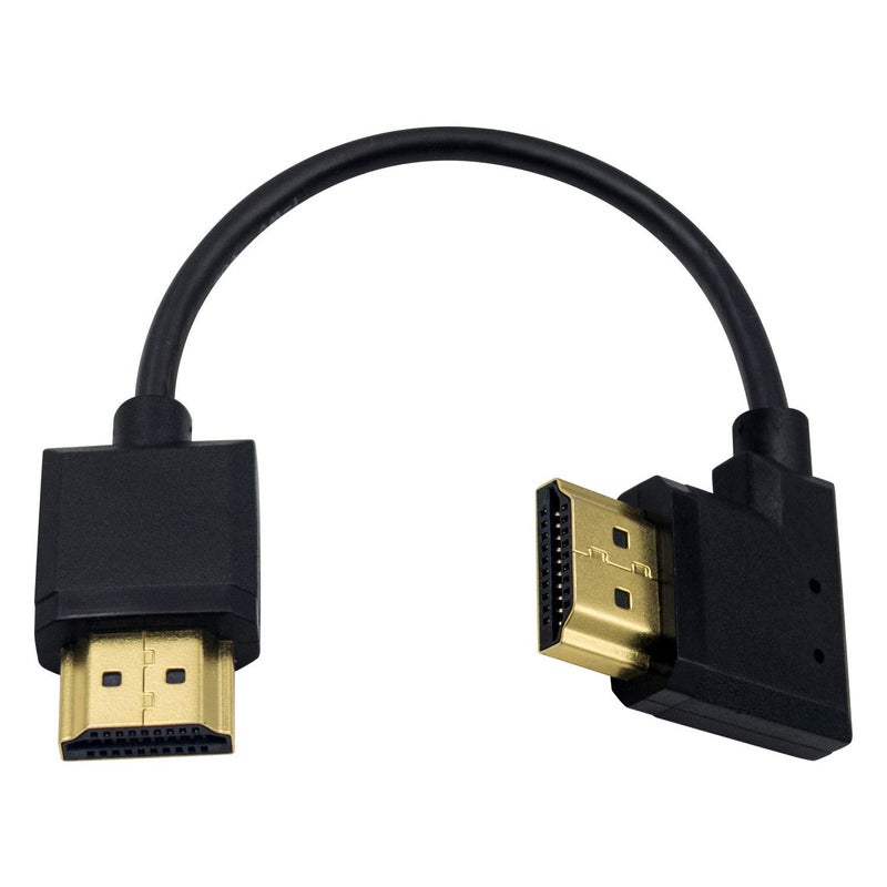 دوتك كابل HDMI قصير 4K بطول 6 بوصات / 15 سم، كابل HDMI بزاوية قائمة من ذكر إلى ذكر لجهاز تلفزيون ثلاثي الأبعاد و 4K فائق الدقة، سلك HDMI 2.0 (رقيق للغاية) - Image 1