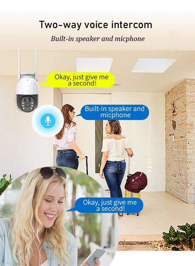 Outdoor Security Solar Camera  Wireless Camera for Home  full color, night vision, HD Camera 5MP Wi-Fi CCTV Camera Night Vision IP66 Dustproof Waterproof two-way talk support AI Human & Vehicle Detection Micro SD Card Slot (up to 256GB) - Image 5