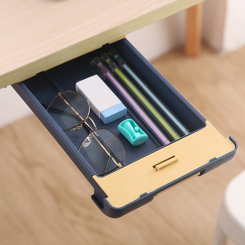 2pcs Self-Adhesive Under Desk Drawer Organizer Under Desk Stationery Storage Drawer - Image 3