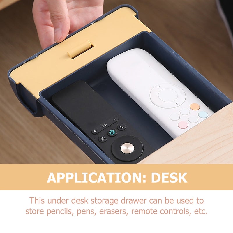 2pcs Self-Adhesive Under Desk Drawer Organizer Under Desk Stationery Storage Drawer - Image 5