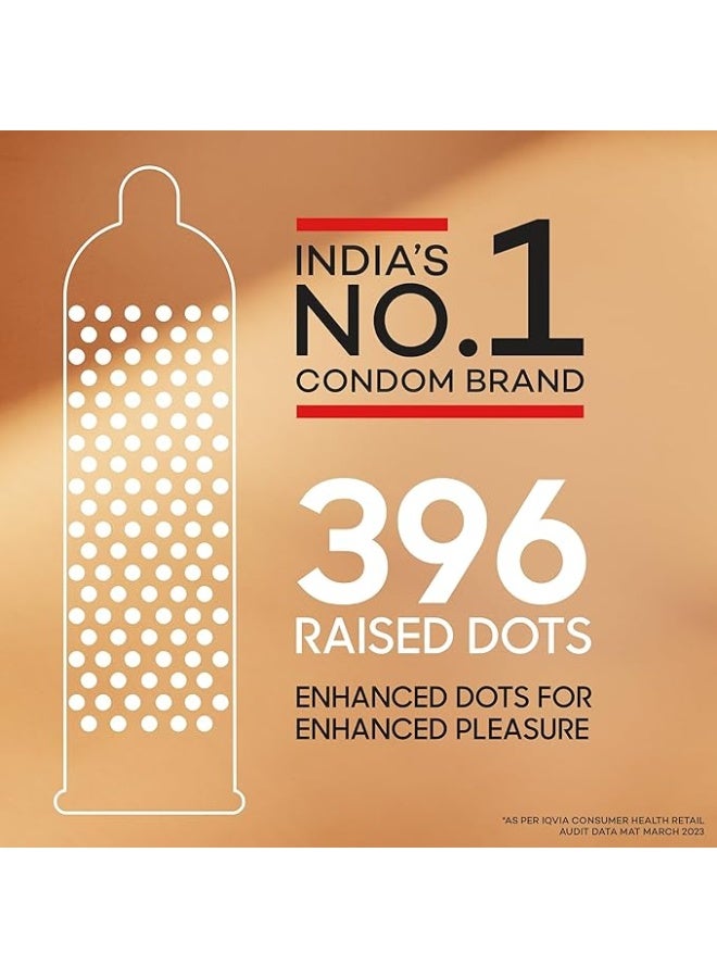 Manforce Epic Hot Dots | Enhanced Dots for Heightened Pleasure | Belgian Chocolate Flavour, 10 Pcs | With Disposable Pouch| Vegan | No Hard Chemicals| Super Thin| Lubricated Latex Condoms - Image 2