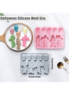Generic Chocolate Candy Silicone Mold，9 Hole Spider Skull Shape Mold，DIY Cookies Candy Gummy Chocolate Mold Ice Cream Tray for  Party(2 Pack)  - Image 2