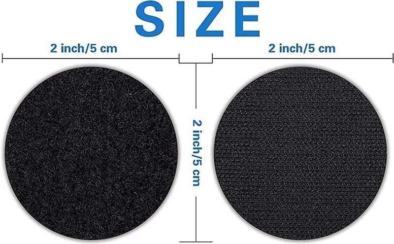 CELLEBII CELLEBII Black Multipurpose Round Self Adhesive Double Sided Non Slip Anti Curling Interlocking Hook Tape Stickers for Carpets Mats Rugs Bed Sheets Pillows Sofa Mattress Couch Blankets 10 Pcs  - Image 5