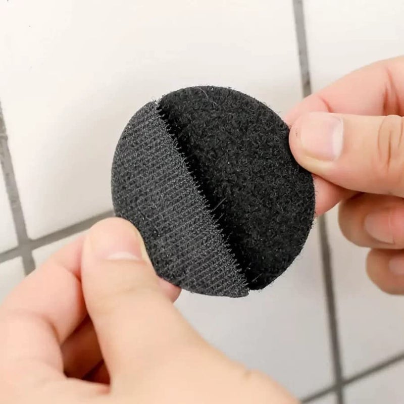 CELLEBII CELLEBII Black Multipurpose Round Self Adhesive Double Sided Non Slip Anti Curling Interlocking Hook Tape Stickers for Carpets Mats Rugs Bed Sheets Pillows Sofa Mattress Couch Blankets 10 Pcs  - Image 2