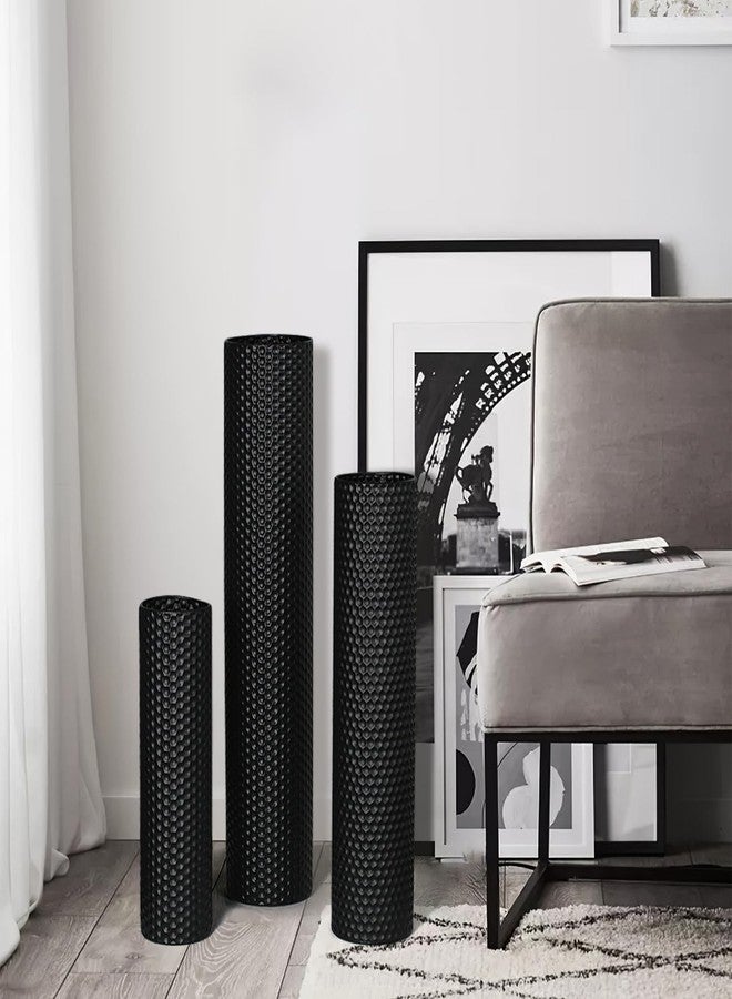 Dnnnii Black Tall Floor Vase Metal Cylinder Vases - Image 5