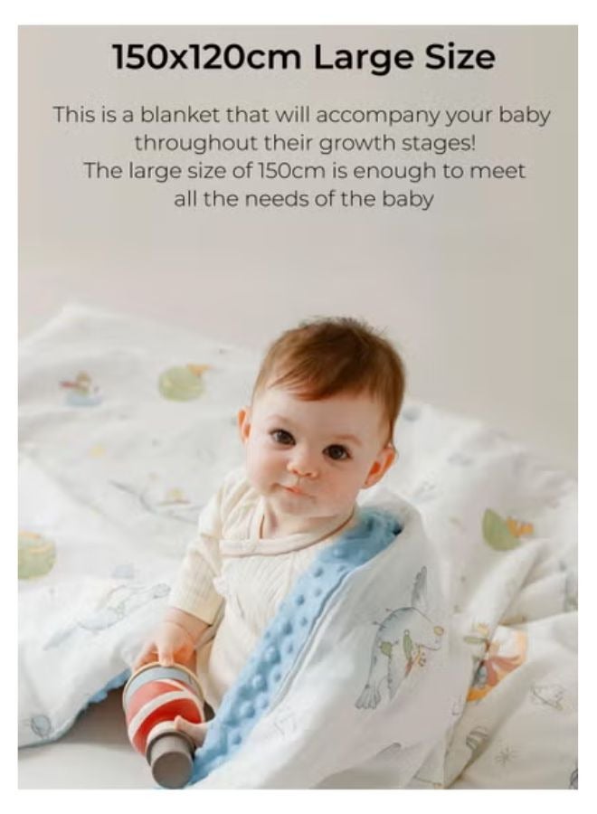 EMXEE Baby Blanket, Soft Baby Blanket for Girl and Boy, Toddler Baby Newborn Plush Dot Security Blanket for Nursery Stroller Infant Crib Blanket - Image 4