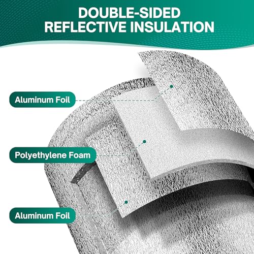 HADOR Window Insulation for Winter, Reflective Insulation Roll 16 in X 10 Feet, Double-Sided Aluminum Foam Core Radiant Barrier Kit for RV and Skylight Windows, 1 Roll - Image 3