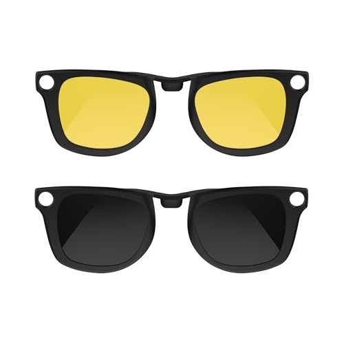 RCstyle Polarized Clip Compatible with Ray-Ban Meta Wayfarer (RW4006/4012 Size M Standard 50-22) (GEN1 &GEN2) Smart Glasses Color Changing Clip Set (Night Vision Yellow, Black) - Image 1
