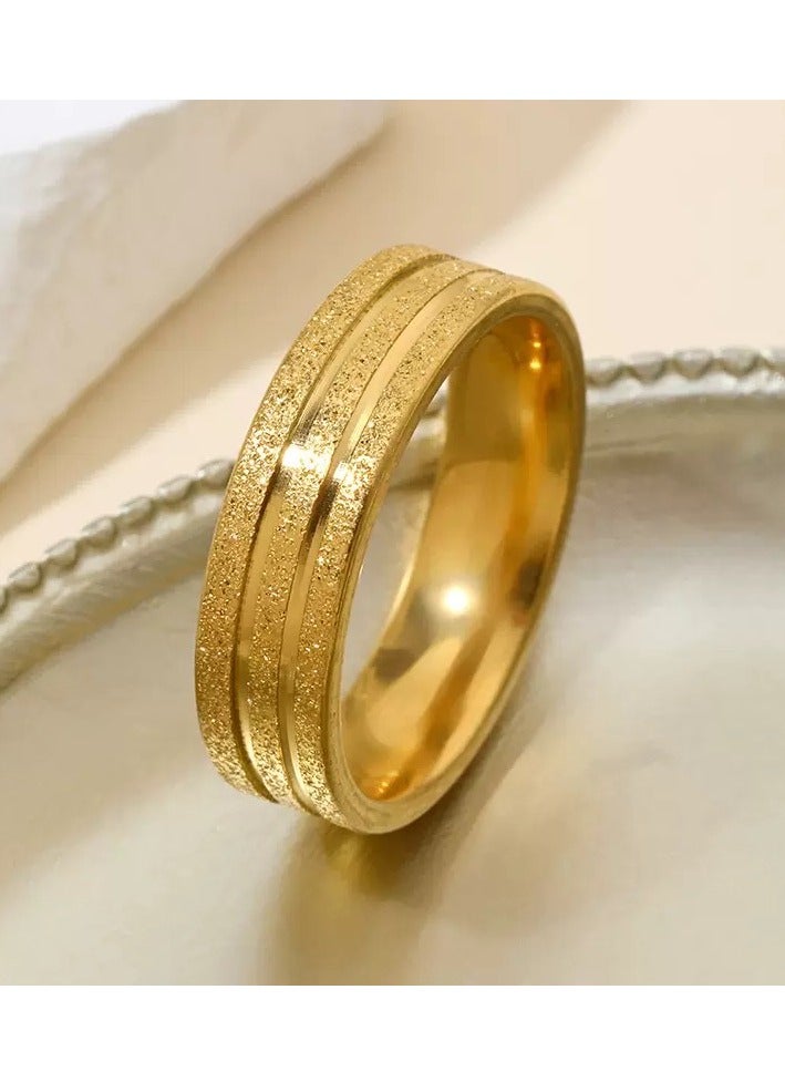 AuliceVerse Titanium Steel Couples Ring set  Perfect Valentine's Day Engagement Anniversary Wedding Wedding Band gold - Image 4